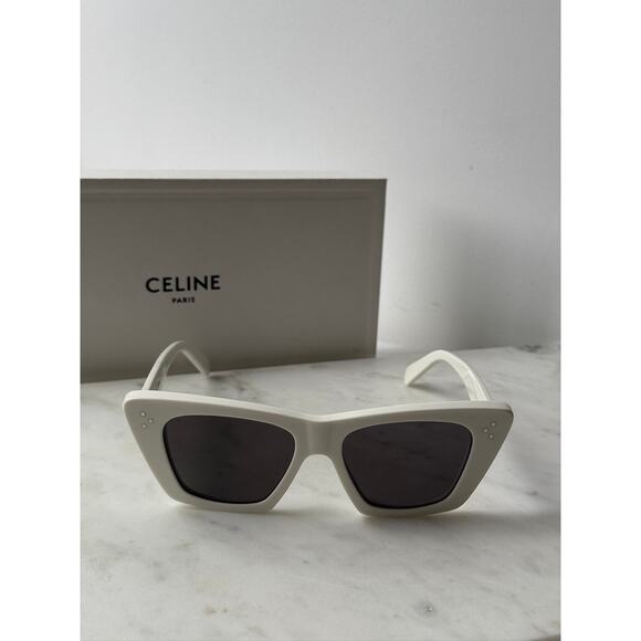 CNEW Celine CL40187I White 3 Dots Cat Eye Sunglasses - Picture 3 of 5